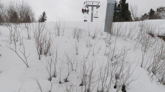 滑雪时的缆车景色视频素材