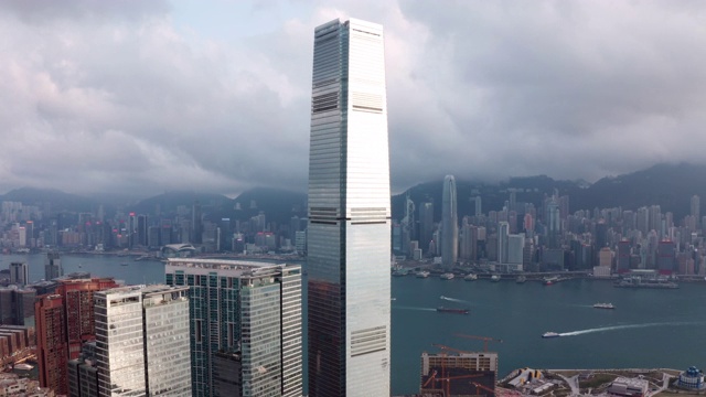 鸟瞰图的城市景观在香港在中国视频素材