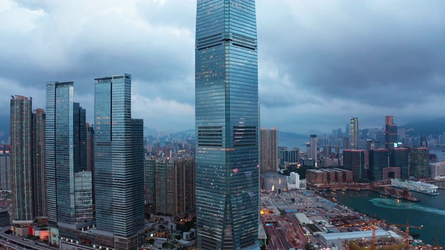 鸟瞰图的城市景观在香港在中国视频素材