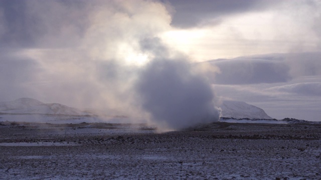 冰岛火山活动Hverfjall Myvatn视频素材