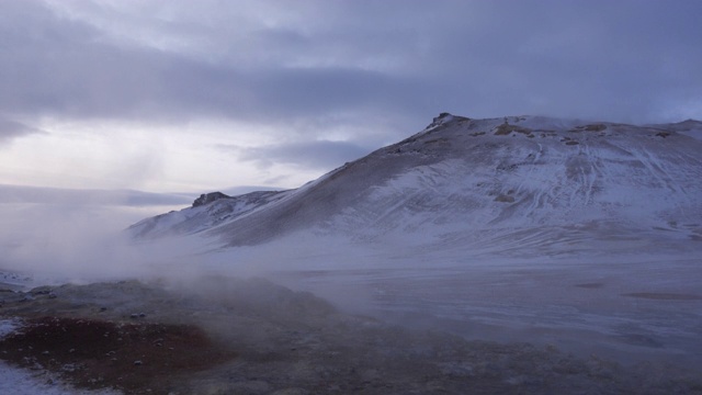 冰岛火山活动Hverfjall Myvatn视频素材