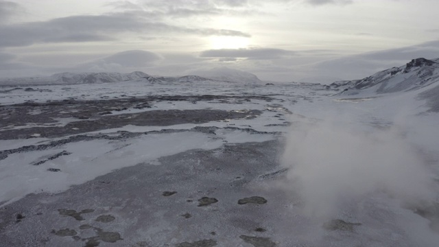 冰岛火山活动Hverfjall Myvatn视频素材