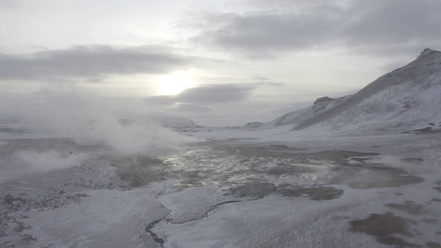 冰岛火山活动Hverfjall Myvatn视频素材