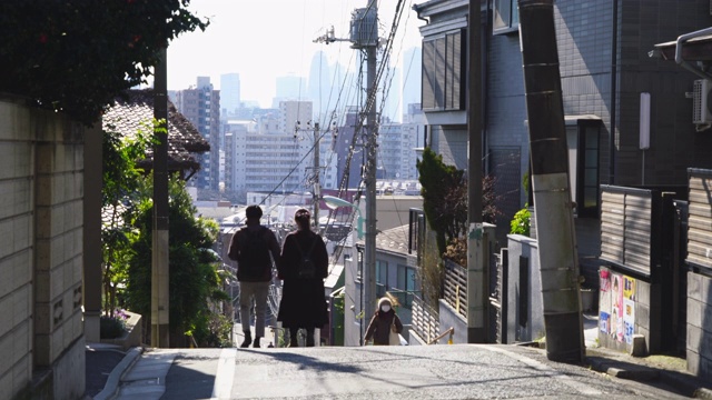 2019年2月3日，镜头拍摄了日本东京高田丰岛区早期昭和时期的高田藤崎(藤井坡)地区的城市景观。视频素材