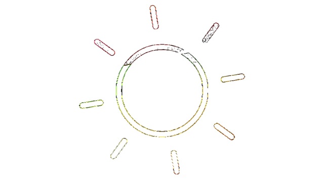 抽象动画的彩色闪烁霓虹圆交叉在螺旋。动画。丰富多彩的抽象视频素材