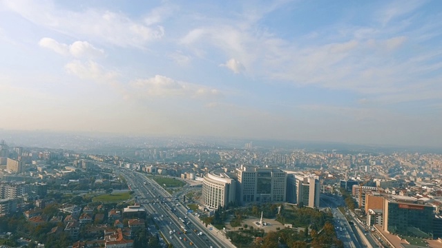 城市中心，摩天大楼，İstanbul法院，城市wiev 4k无人机视频视频素材