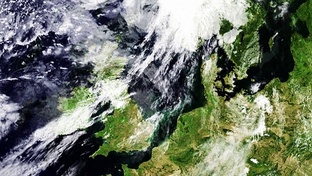 英国国家从太空或卫星- 3d动画视频素材