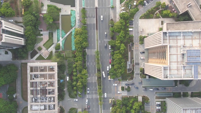 高楼大厦中的道路和交通视频素材