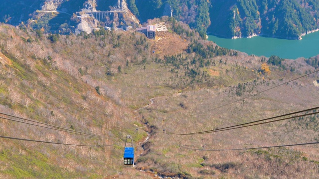 日本Kurobe Dam山脉的景观视频素材