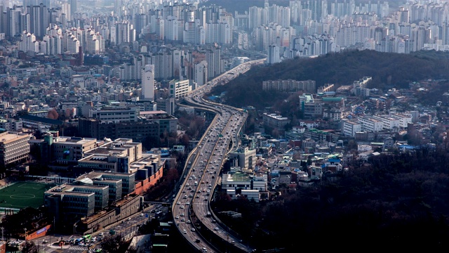 首尔城市交通/韩国首尔视频素材