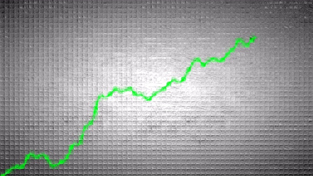 绿色的图表上升显示增长和商业成功视频下载