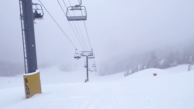 美国特柳赖德滑雪胜地下大雪的场景视频素材