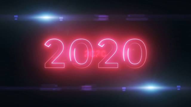 黑色背景下的2020年概念视频素材