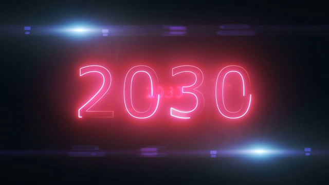 黑色背景下的抽象循环2030年概念视频素材