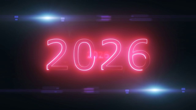 抽象循环2026年概念的黑色背景视频素材