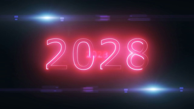 2028年循环概念的黑色背景视频素材