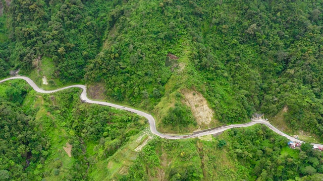 山路，从上面看。菲律宾吕宋岛的科迪勒拉山脉视频素材