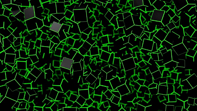 霓虹灯方块网未来飞进数字技术动画3D渲染视频素材