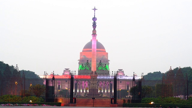 美丽的Rashtrapati Bhavan夜景视频素材