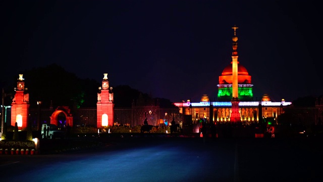 美丽的Rashtrapati Bhavan夜景视频素材