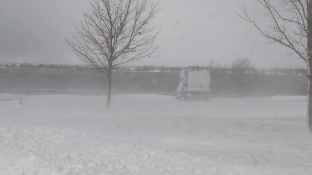 安大略湖地面暴风雪状况视频素材