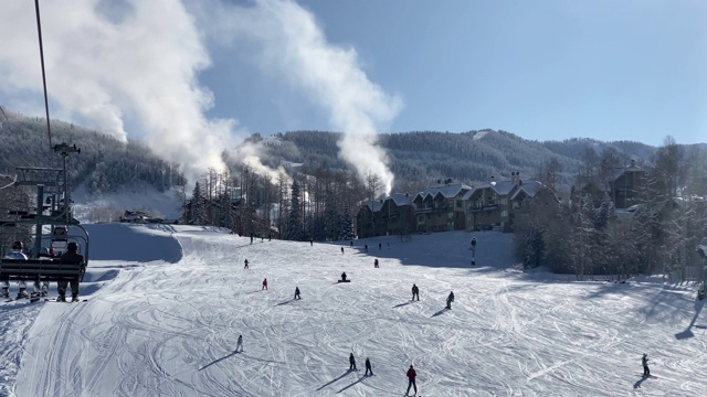 美国科罗拉多州的滑雪和单板滑雪道视频素材