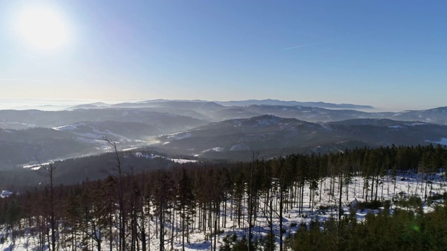 冬树雪山天线4k视频素材