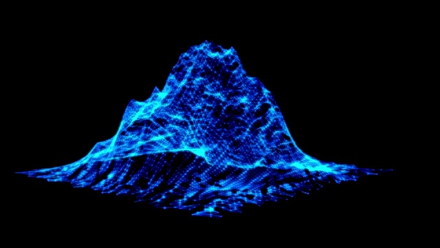 大数据可视化。机器学习算法。分析的信息。可视化数据信息图设计。三维景观空间网格科学技术视频素材