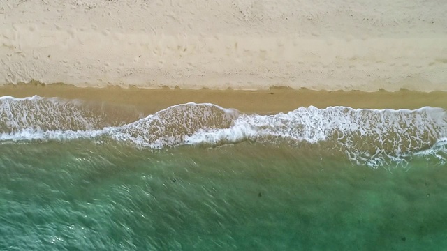 海滩和海浪从俯视图视频素材