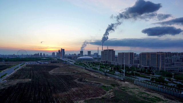 日以继夜，中国城市天际线视频素材