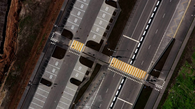 道路建设。鸟瞰图。视频素材