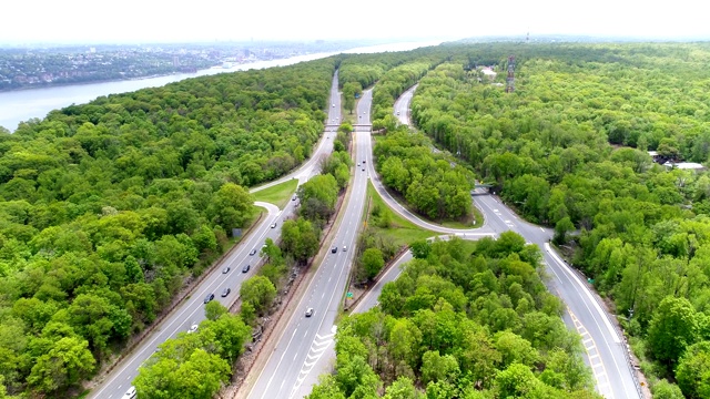 帕利塞德州际公路向南飞往纽约市视频素材