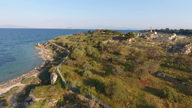 埃伊纳岛岛,希腊。阿波罗神庙(科洛纳山)。视频素材