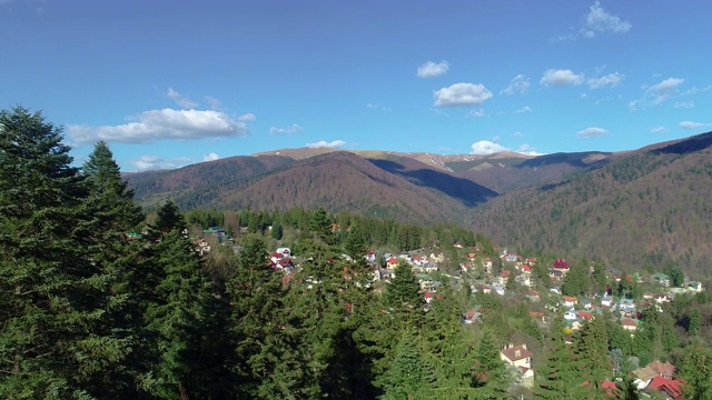 罗马尼亚山村鸟瞰图视频素材