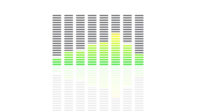 声音均衡器上下移动。动画视频4k白色背景与反射视频下载