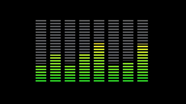 声音均衡器上下移动。动画视频4k的黑色背景视频下载
