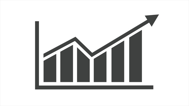 条形图，孤立在白色背景上，带有alpha通道。视频素材