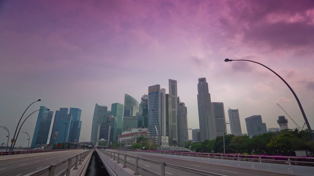 日光新加坡城市景观市中心交通街道全景4k时间视频素材