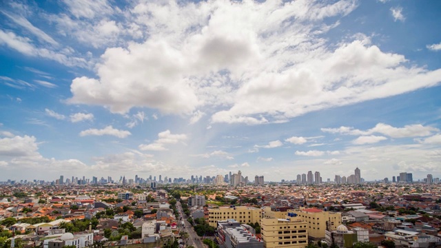 雅加达的城市全景图。印度尼西亚。间隔拍摄视频素材