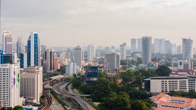 马来西亚首都吉隆坡的全景图。时间流逝视频素材