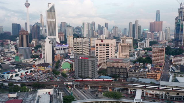 吉隆坡市中心鸟瞰图，马来西亚视频素材