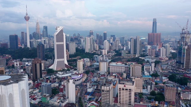 吉隆坡市中心鸟瞰图，马来西亚视频素材