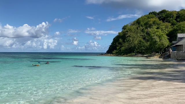 绿松石海浪撞击魔鬼桥石灰石地层，安提瓜，背风群岛，西印度群岛，加勒比，中美洲视频素材