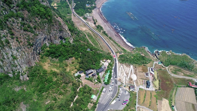 韩国济州岛西浦浦三邦山三邦山寺和博文山寺视频素材