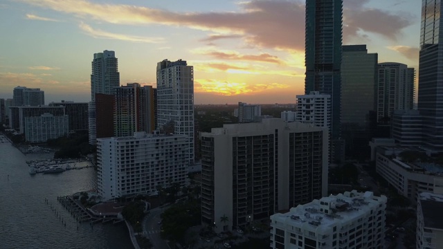 迈阿密市区天际线佛罗里达鸟瞰图视频素材