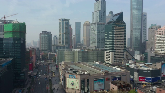 南京市区晴天交通街道航拍全景4k中国视频素材