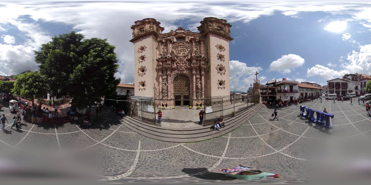 塔斯科360 VR Parroquia de Santa Prisca视频素材