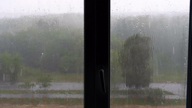 窗外的雨视频素材