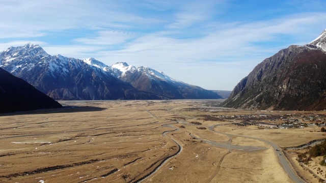 风景鸟瞰库克山或奥拉基，新西兰视频素材