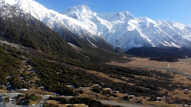 风景鸟瞰库克山或奥拉基，新西兰视频素材